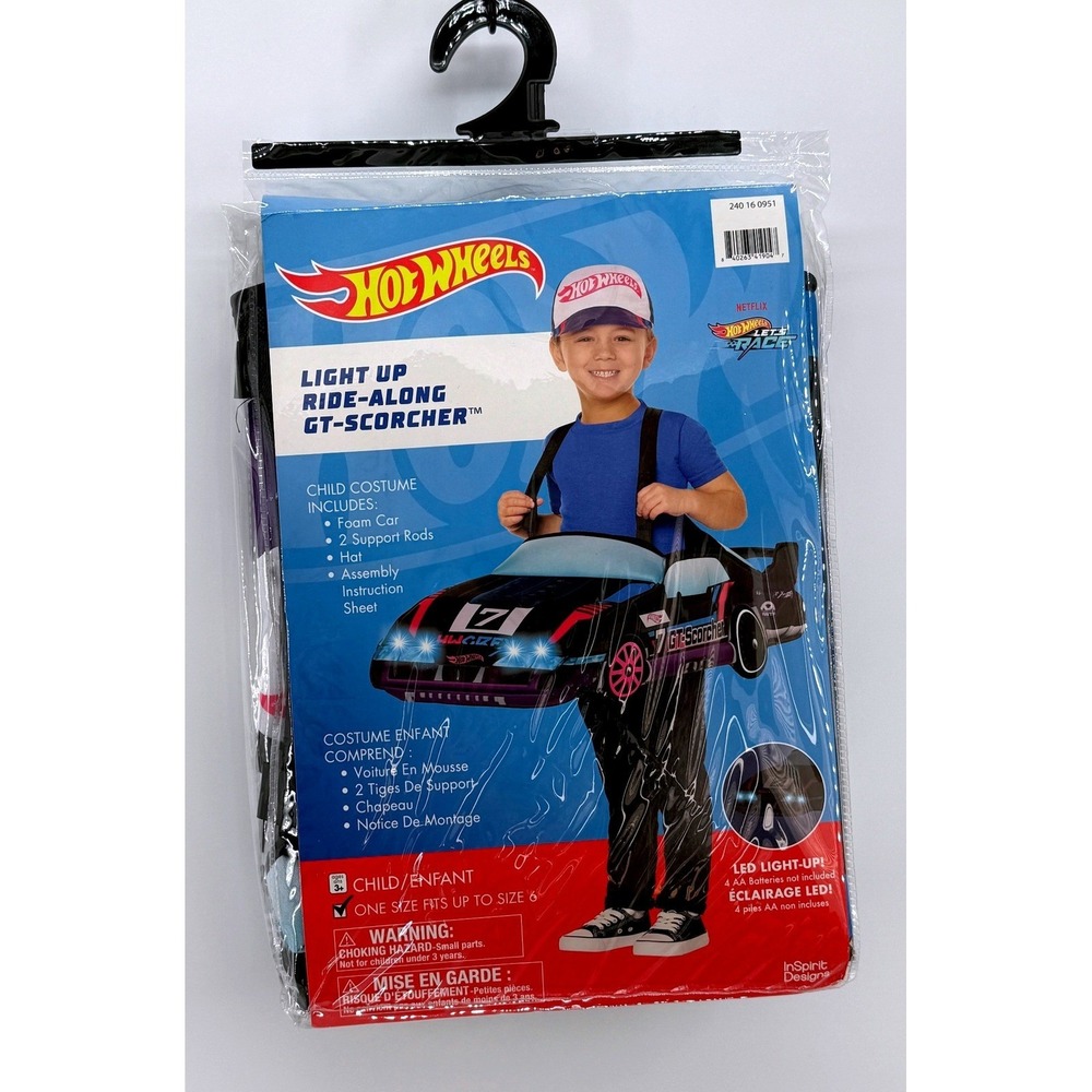 Hot Wheels Light Up Ride-Along GT-Scorcher Costume Kids One Size Fits Up to 6